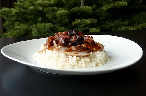 Slow Cooker Braised Chicken Legs with Olives and Tomatoes