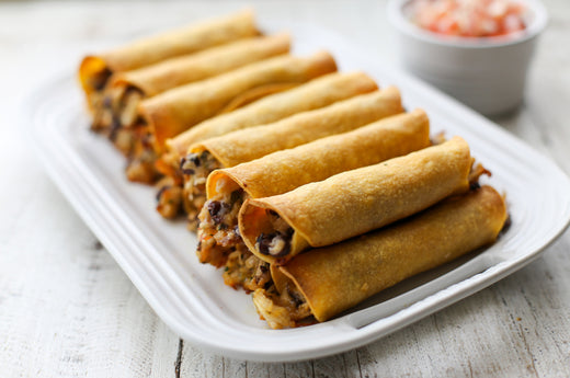 Baked Chicken and Black Bean Taquitos