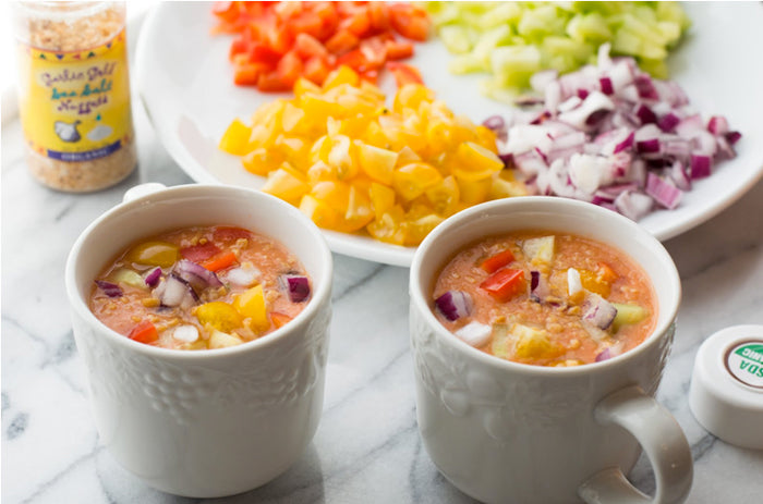 Gazpacho with Tomatoes and Cucumbers