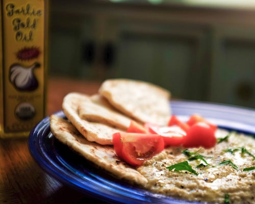 Garlic Gold Baba Ghanoush (Middle Eastern Eggplant Dip)