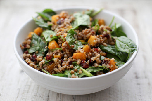 Buckwheat and Butternut Squash Salad with Cranberries and Spinach
