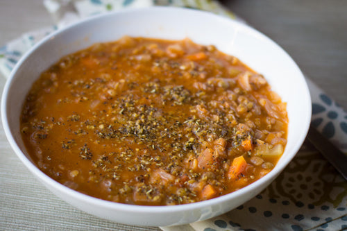 Double Lentil Soup with Red and Green Lentils