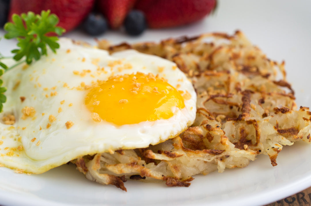 Waffled Garlic Hash Browns