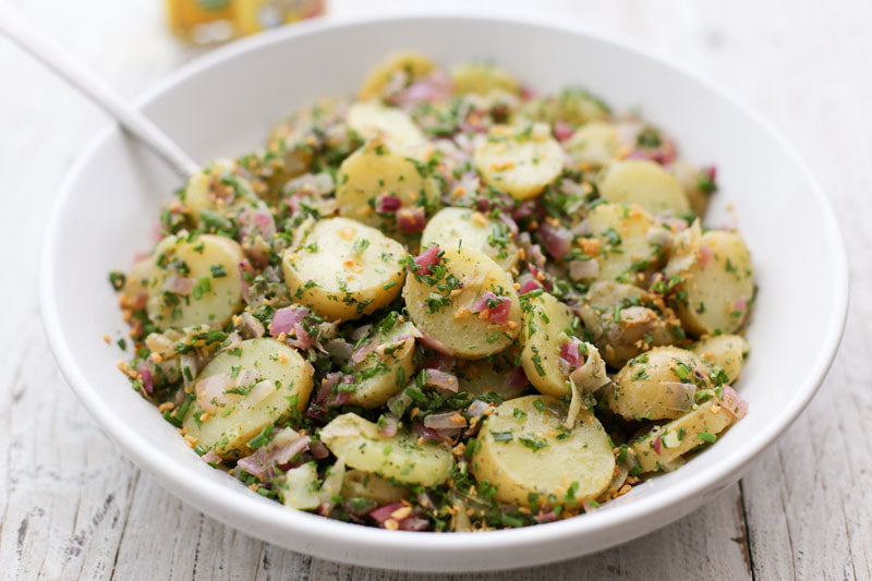 Warm Potato Salad with Garlic Dijon Dressing