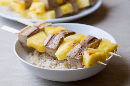 Teriyaki Tofu Pineapple Skewers