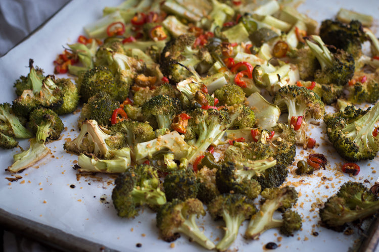 Spicy Roasted Garlic Broccoli