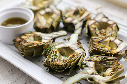 Grilled Artichokes with Meyer Lemon Vinaigrette