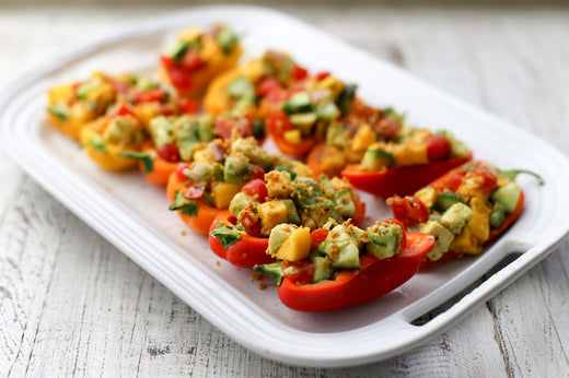 Mini Pepper Boats with Southwest Mango Salsa