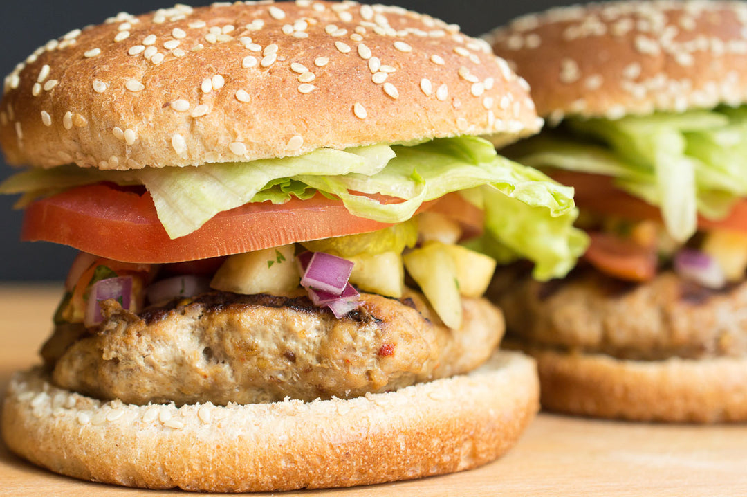Turkey Burgers with Pineapple Salsa