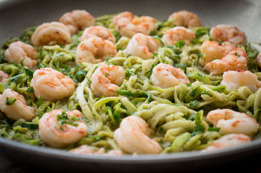 Pesto Zoodles and Shrimp