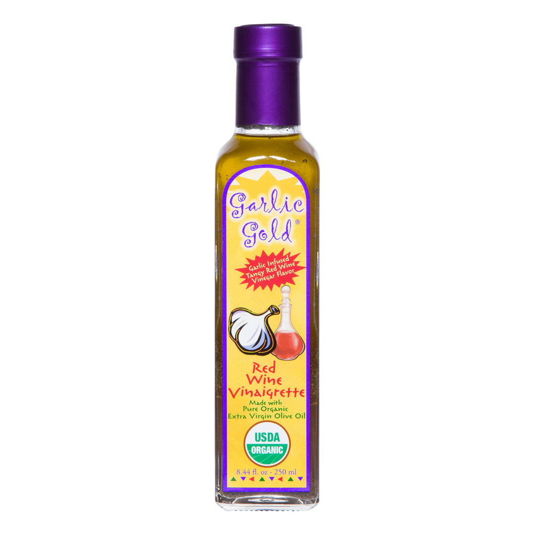 Garlic Gold Certified Organic Extra Virgin Olive Oil Red Wine Vinaigrette Dressing & Marinade