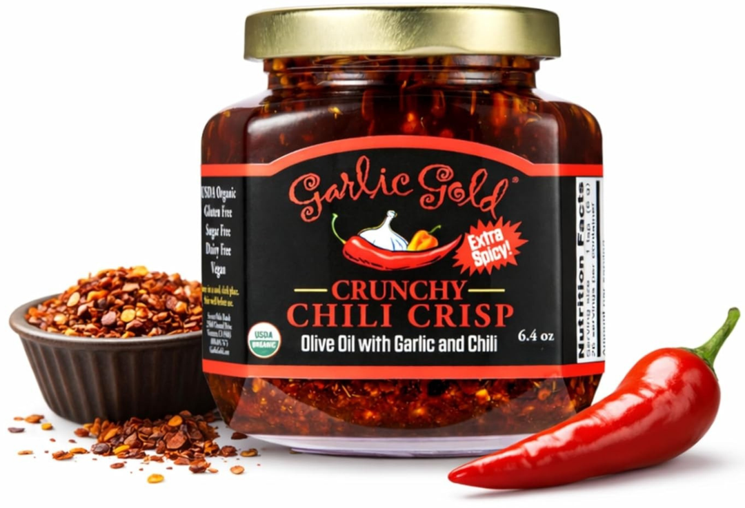 Extra Spicy Crunchy Chili Crisp & Garlic in Extra Virgin Olive Oil