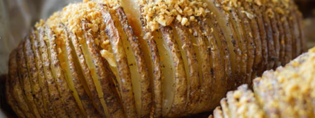 garlic gold hasselback potato